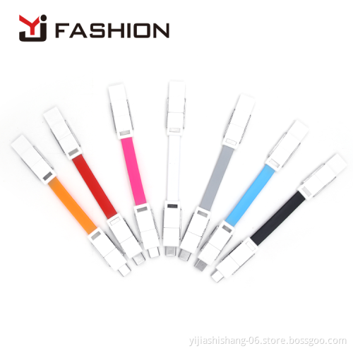 Yijiashishang New promotional gift 4 in 1 keychain usb data charging kable cable charger with OTG function work for all phones